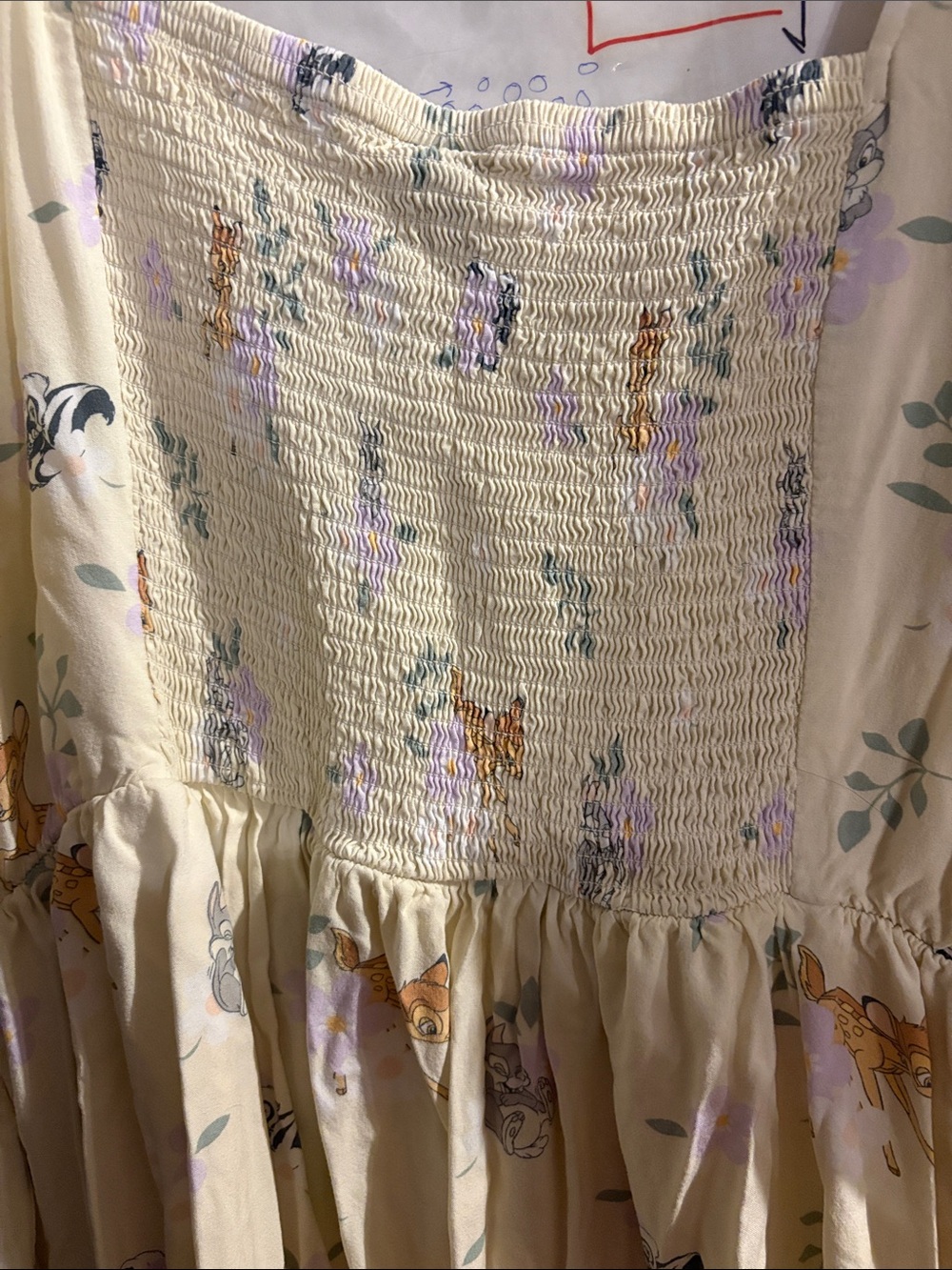 Her Universe Cream Floral & Bambi Print Tiered Puff-Sleeve Dress sz 3X - Picture 5 of 6